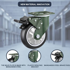 YTOP 4 5 6 8 Rodízios De Poliuretano Preto Rodízios Industriais Pesados Resistente Ao Desgaste com Rodízios De Bloqueio Giratório - Product Image 5