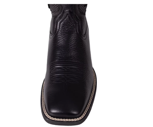 Stivali da Cowboy Classici Personalizzati dal Produttore, Nuovi, Premium, in Pelle Nera, con Ricami Raffinati, Tacco Basso, Punta Quadrata e Linguetta Laterale - Product Image 3