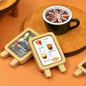 Negozio di caffè in miniatura cartellone in resina Flatback Cabochon per casa delle bambole Scrapbooking accessori per crema da cucina - Product Image 6