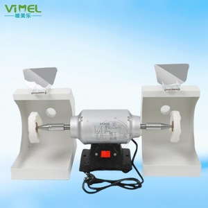 Máquina pulidora dental de doble cabezal Wemeile con ruedas de tela para pulir y rectificar coronas, puentes y dentaduras postizas - Product Image 1