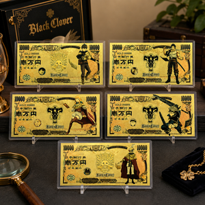 Billet de banque japonais en feuille d'or Black Clover, en PET double face, 10 000 Yen, objet de collection <span class=keywords><strong>anime</strong></span> pour fans et collectionneurs - Product Image 4