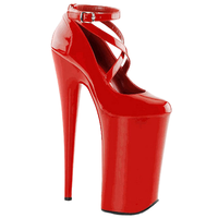 Chaussures à plateforme super haute de 10 pouces (26 cm), à lacets, en plastique, grande taille, noires, pour mariage, soirée, club, sexy, performance, semelle unique