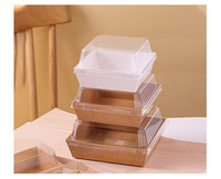 Boîte d'emballage carrée pour sandwich Sushi Snacks Food Snowy Mochi Puff Meat Floss Dip Sauce Baking Matte Lamination Mailing