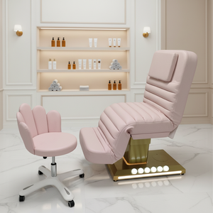 Lit de thérapie esthétique électrique moderne inclinable à 3 moteurs, en cuir synthétique courbé, <span class=keywords><strong>pour</strong></span> hôtel, salon de beauté, spa - Product Image 2