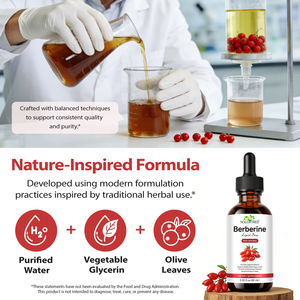 SOLOTREE Gouttes liquides de berbérine pour un taux de sucre sanguin sain, perte de poids, <span class=keywords><strong>extrait</strong></span> de berbérine en gouttes liquides - Product Image 3