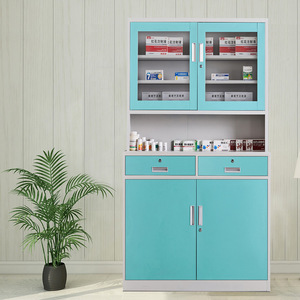 Armoire de rangement pour médicaments Xinlongfei en acier inoxydable verrouillable, équipement de pharmacie clinique avec poignée en aluminium - Product Image 3