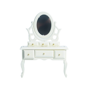 Meubles de maison de poupée Miniature, Table de <span class=keywords><strong>commode</strong></span> en bois avec tiroir miroir, nouvelle collection 2022 - Product Image 1