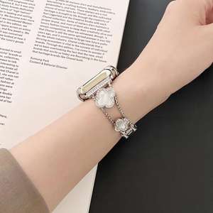 Bracelet de montre en métal Upro Four Clover avec diamants pour Apple Watch 8/SE/7/6/5/4/3/2/1, bracelet de montre en métal tendance pour femmes - Product Image 5