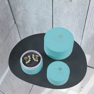 Boîte à bijoux ronde rigide en papier personnalisée avec impression de logo, fournie directement par l'usine, pour emballage cadeau de bagues, colliers et bracelets - Product Image 3