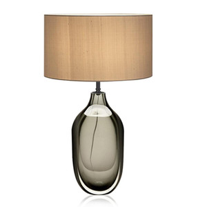 Lámpara de mesa de cristal gris y verde de lujo, decoración del hogar, luz de cristal hecha a mano, sala de estar, Hotel, dormitorio, luz LED, lámpara de escritorio - Product Image 1