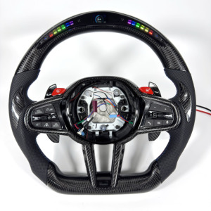 Volante in Fibra di Carbonio LED per <span class=keywords><strong>BMW</strong></span> G02 G05 G06 G09 <span class=keywords><strong>G11</strong></span> G12 G15 G20 G22 G28 G29 G30 G38 G80 G82 F40 F90 - Product Image 1