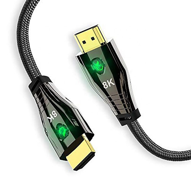 In Stock 8K High Speed Braided HDMI to HDMI Cable High Quality Led Light 8K HDMI Cable With 8K Resolution