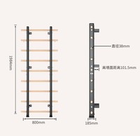 Barra de dominadas de madera para montaje en pared, escalera sueca, para estiramiento corporal, precio de fábrica, superventas
