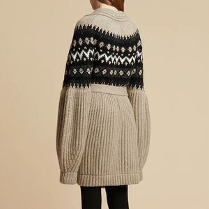 Produttori di maglieria Custom primavera autunno <span class=keywords><strong>cintura</strong></span> scollo a v ampio <span class=keywords><strong>Cardigan</strong></span> <span class=keywords><strong>lungo</strong></span> Casual donna maglia 2023 <span class=keywords><strong>Cardigan</strong></span> maglione donna - Product Image 2