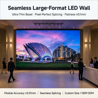 Mur vidéo LED couleur HD intérieur avec technologie Fine Pitch et raccordement sans soudure pour salles de conférence et publicité commerciale
