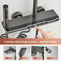 Mejor Vendido en Stock: Conjunto de Ducha Termostática con Teclado de Piano, 4 Modos, 4 Salidas, Rociador Suave, Cromado - El Favorito de Europa y América