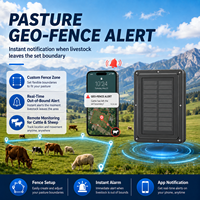 Rastreador de Ganado con Detección y Gestión de Jardines de Vacas en Tiempo Real, Alarma de Vibración, Alarma de Geocerca, Carga Solar