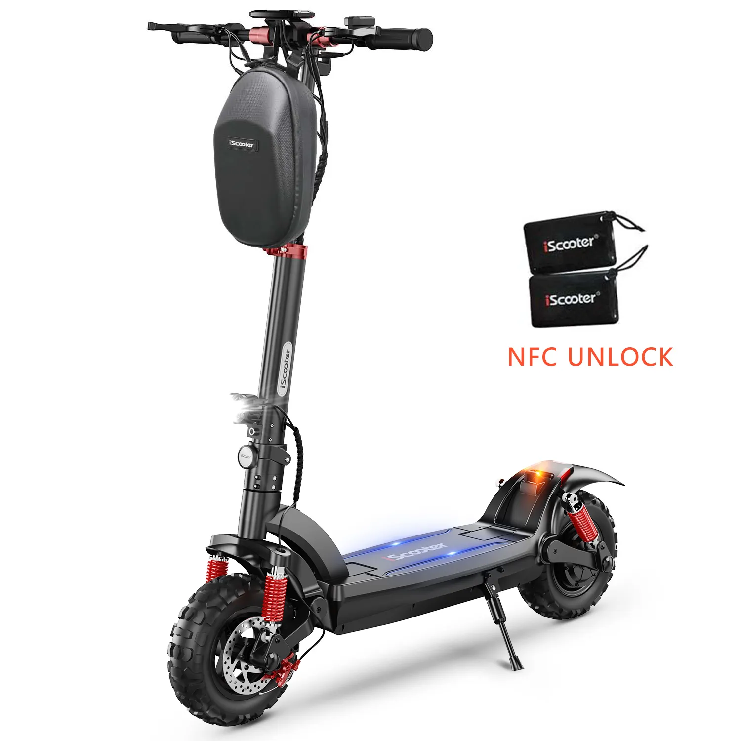 Складной Мощный электрический скутер iScooter для взрослых, 11 дюймов, 1000 Вт, Ач, 45 км/ч