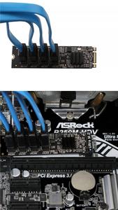 ASMedia desteği NVME ve PCIe için <span class=keywords><strong>M</strong></span>.2 ila 4SATA3.0 (<span class=keywords><strong>M</strong></span> tuşu + B tuşu) genişletme kartı - Product Image 5