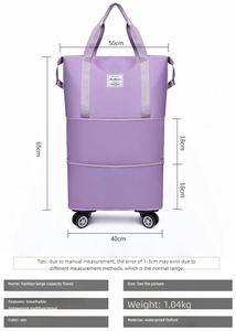 Sac de voyage polyvalent pour étudiants et professionnels, extra large, extensible, avec roulettes, compagnon de voyage multi-compartiments - Product Image 4