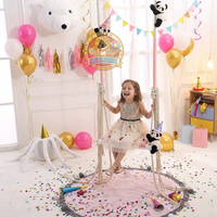 Chaise suspendue en forme d'araignée de style INS pour l'intérieur avec cadre en bois et coussin, idéale pour les enfants, la rentrée scolaire, les fêtes du Nouvel An, jouets