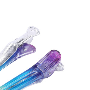 Pinces à cheveux en cristal arc-en-ciel, pinces à bec de canard en plastique de 12 cm pour le coiffage et la séparation des cheveux - Product Image 4