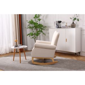 Mecedora DB Baby Room con respaldo alto, asiento acolchado de tela cómoda, sillón moderno para guardería para sala de estar - Product Image 3