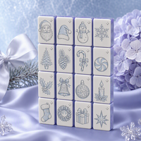 Nouvel ensemble de Mahjong classique japonais transparent et frais pour Noël, tuiles en acrylique, design durable pour 4 joueurs - Divertissement des fêtes