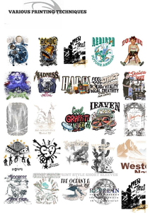 T-shirt en coton 100% surdimensionné pour homme, motif imprimé unique, style streetwear étoile infernale, effet délavé - Product Image 6