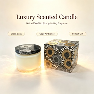 Bougie parfumée en cire de soja avec verre gaufré personnalisé, emballage avec logo privé, bougie aromatique pour la maison, cadeaux d'aromathérapie, vente en gros, décoration intérieure - Product Image 5
