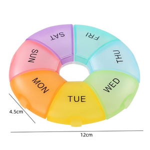 Organisateur de pilules hebdomadaire, boîte de rangement <span class=keywords><strong>pour</strong></span> médicaments de sept jours, étui compact portable, comprimés quotidiens, vitamines - Product Image 5