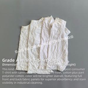Trapos de Limpieza Industriales de Algodón Blanco, Trapos de Camiseta Blancos de 40-60 CM, Trapos de Algodón para Limpieza - Product Image 2