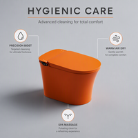 WC intelligent pour projets hôteliers, cuvette allongée, télécommande, siège chauffant, drainage S-Trap/P-Trap, normes CE/CUPC, personnalisation du logo