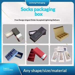 Red New Year Lucky Socks <b>Gift</b> <b>Box</b> for Chinese Zodiac Year, Festive Autumn Winter Packaging for 2 or 6 Pairs Wholesale - Product Image 3