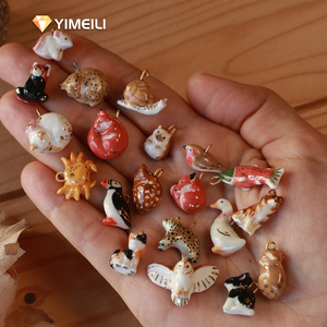 YML& Serie di Ciondoli con Piccoli Animali - <span class=keywords><strong>Volpe</strong></span> - Accessori in Acciaio Inossidabile Placcato Oro 18K per Collane e Bracciali - Product Image 1