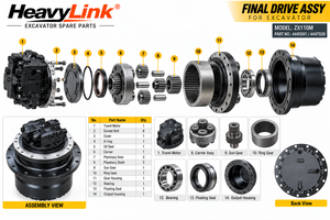 Ensemble de transmission finale et moteur de translation pour pelle ZX110M, Référence 4445091 4447928, Pièce de rechange pour engins de construction - Product Image 2