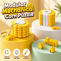 Yuglow Corn Kernels 3D Puzzle Building Blocks Mainan Edukasi Anak untuk Mengurangi Stres Gantungan Kunci Liontin