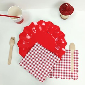 Hot-selling 16 PCS 4 Colors Plaid Tissue Paper 3-ply Compostable <strong>Napkin</strong> for Baby Shower Birthday Wedding Party - Product Image 5