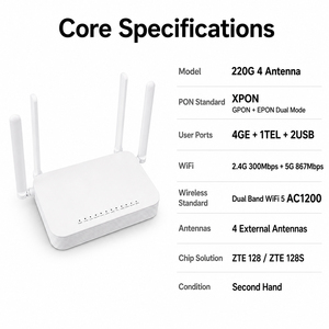 โมเด็มออปติคอล WIFI5 แบบสองย่านความถี่มือสอง พร้อมเสาอากาศ 221N-2 XPON 2.4&5G AC1200 ONU Router OMCI/TR069 FTTR/FTTX - Product Image 5