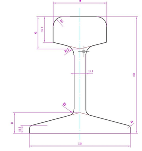 Đường Ray Xe Lửa công nghiệp đường ray Cần Cẩu Hạng Nặng theo dõi thép P60 đường sắt GB tiêu chuẩn <span class=keywords><strong>u71mn</strong></span> 60kg Đường Sắt thép nặng - Product Image 6