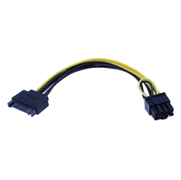 Cable SATA de 8 Pines para GPU, Adaptador de Corriente PCIe de 15 Pines (6+2 Pines), Cable de Cobre Estañado con PVC 18AWG, Cable Serial ATA para Tarjeta de Video, PC, Plataforma de Minería