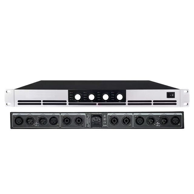 Professional 1500W 4-Channel Class D Digital Power Amplifier 1U Metal High Power Audio Equipment