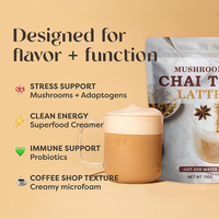 Thé masala chai aux champignons OEM de marque privée Thé chai en poudre aux épices adaptogènes