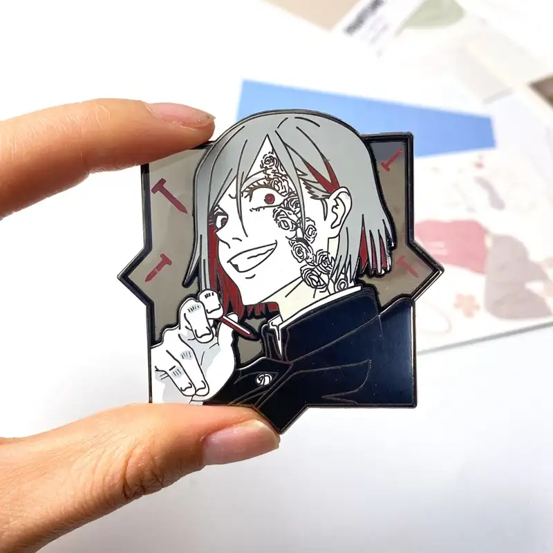 Fabrik Günstige Bulk Japanische Anime Manga Jujutsu Kaisen Nobara Benutzer definierte Metall Trans lucent Emaille Anstecknadeln