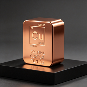 Ten Ounce <b>Cube</b> Copper Ingot Periodic <b>Table</b> Design Heavy Copper Bar Desk Decor Gift - Product Image 3