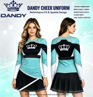Uniformes de cheerleading conçus par OEM, tenues brillantes pour équipes de danse, uniformes de cheerleader avec strass, service OEM, uniformes de cheerleading en spandex pour filles