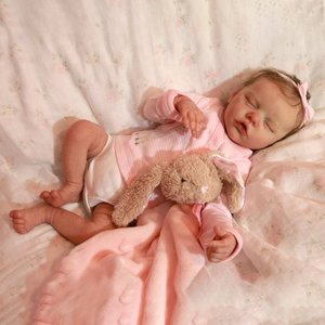Poupée <span class=keywords><strong>Reborn</strong></span> de 18 pouces, <span class=keywords><strong>jumeaux</strong></span>, réaliste, faite à la main, nouveau-né, fille endormie, poupées d'art de collection, cadeaux M061 - Product Image 1