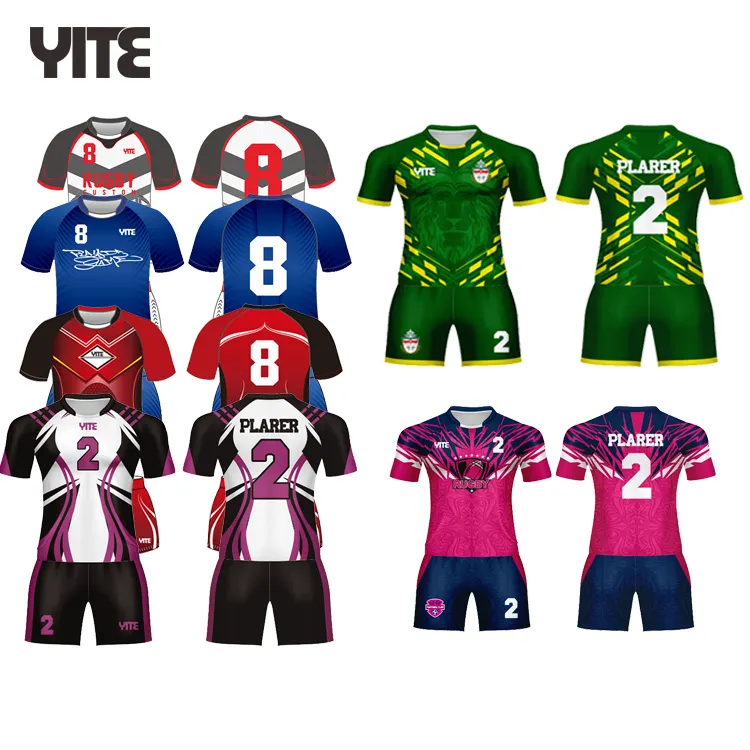 Buona qualità ultima maglia della lega di Rugby maglia stampata a sublimazione 100% poliestere maglia da Rugby uniforme