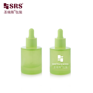 Botella de vidrio pesado de <span class=keywords><strong>color</strong></span> gelatina Rosa verde oliva <span class=keywords><strong>pastel</strong></span> con revestimiento personalizado vacío con cuello de plástico pipeta - Product Image 3