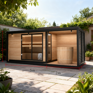 Sauna extérieur commercial électrique moderne et spacieux, grande capacité pour 8 à 15 personnes, idéal pour le bien-être communautaire et les spas sociaux - Product Image 4